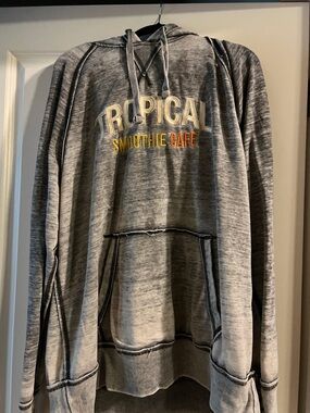 Vintage Tropical Smoothie Cafe Gray Hoodie - Distressed Pullover